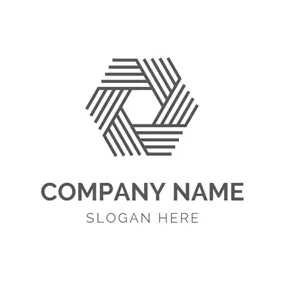 Application Logo Black Stripe and Hexagon logo design