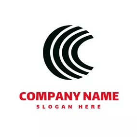 Logótipo Rede Black Stripe and Network logo design