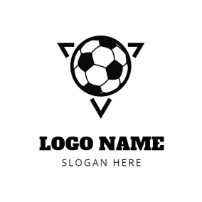 箭頭Logo Black Triangle and Soccer logo design