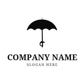 Canopy Logo Black Umbrella and Sword logo design