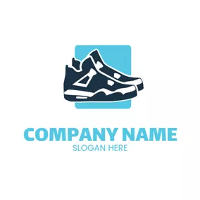 Logótipo Sapatos Black White Fashion Sneaker logo design