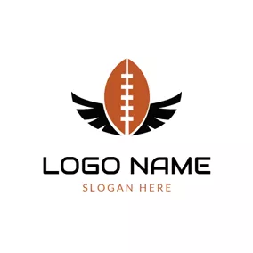 Rugby Logo Black Wing and American Football logo design