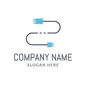 Plug Logo Black Wire and Use Cable Icon logo design