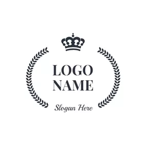 Greek Logo Black Wreath and Crown logo design