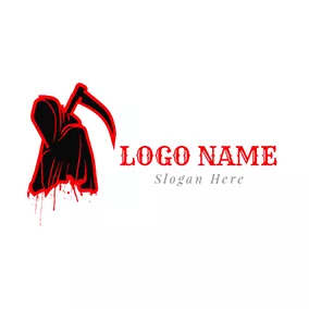 死神 Logo Blood Cloak Reaper Death Dreadful logo design