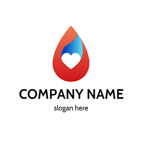 Drop Logo Blood Heart Overlay Simple logo design