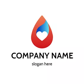 Design Logo Blood Heart Overlay Simple logo design