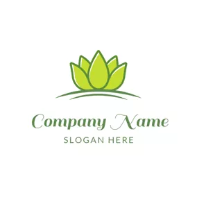 Logotipo De Curva Blooming Green Lotus logo design