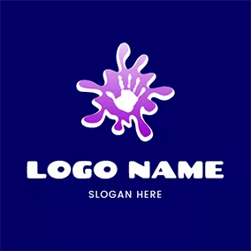 Slime Logo Blooming Hand and Slime logo design