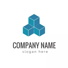 Logotipo Casual Blue Accumulational 3D Cube logo design