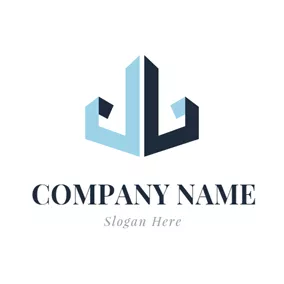 Corporate Logo Blue and Black Anchor Icon logo design