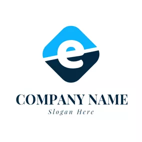エッジロゴ Blue and Black Letter E logo design