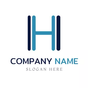 H Logo Blue and Black Letter H logo design