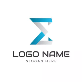 Logotipo De Elemento Blue and Gray Sigma logo design