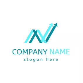 Stock Logo Blue and Green Broken Line logo design