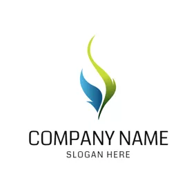 Agency Logo Blue and Green Flickering Flame logo design