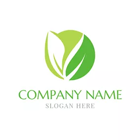植物学ロゴ Blue and Green Herbal Medicine logo design