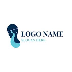 Sketch Logo Blue and Green Shoe Sole logo design