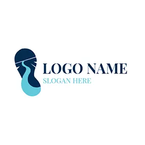 馬拉松logo Blue and Green Shoe Sole logo design