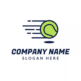 網球Logo Blue and Green Tennis Ball logo design