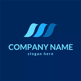 Corporate Logo Blue and Green Wave logo design