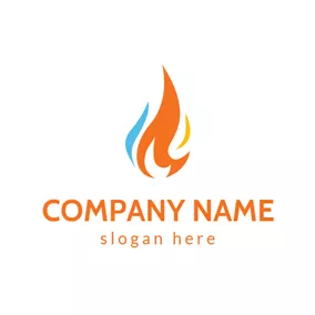代理店ロゴ Blue and Orange Gas Icon logo design