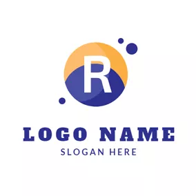 Blue Logo Blue and Orange Letter R logo design