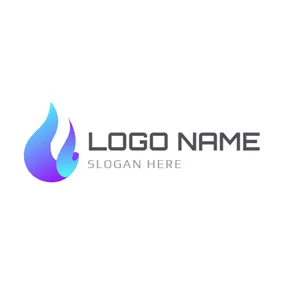 Drop Logo Blue and Purple Burning Fire logo design