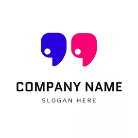 Double Logo Blue and Red Quote logo design