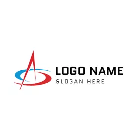 探検ロゴ Blue and Red Space logo design