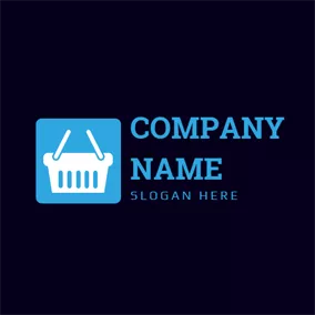 Advertisement Logo Blue and White Basket logo design