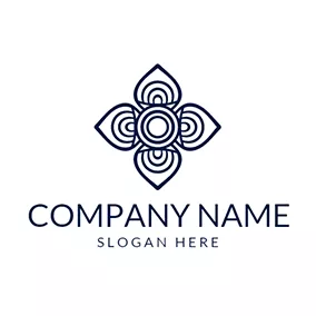Decoration Logo Blue and White Boutique logo design