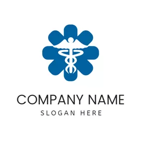 诊所 Logo Blue and White Capsule logo design