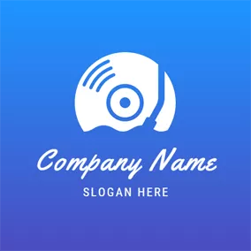 Compact Logo Blue and White CD logo design