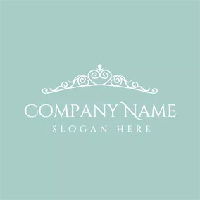 Elegance Logo Blue and White Diamond Crown logo design