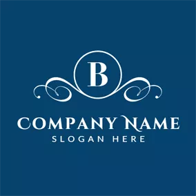 Deco Logo Blue and White Letter B logo design