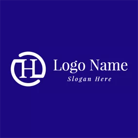 アルファベットロゴ Blue and White Letter H logo design