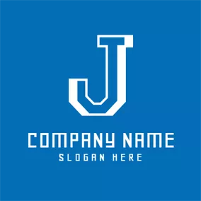 Double Logo Blue and White Letter J logo design