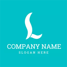 Lロゴ Blue and White Letter L logo design
