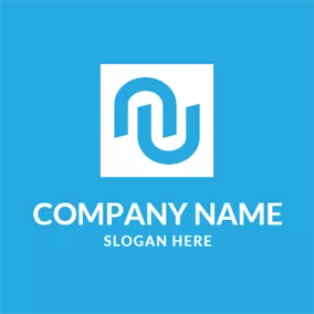N Logo Blue and White Letter N logo design