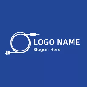 Plug Logo Blue and White Letter O logo design