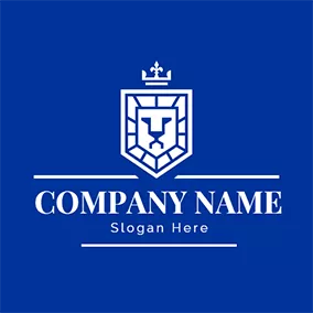 獅子Logo Blue and White Lion logo design