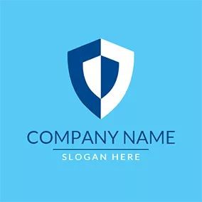 保險Logo Blue and White Shield logo design