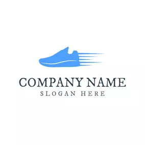 Logotipo De Zapatilla Deportiva Blue and White Shoe logo design