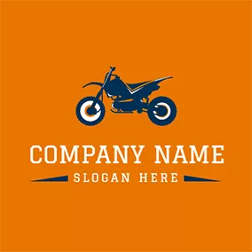 摩托車logo Blue and Yellow Motorcycle Icon logo design