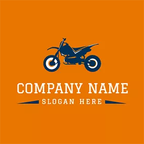 Icon Logo Blue and Yellow Motorcycle Icon logo design