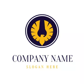 Logótipo De Animal Blue and Yellow Volant Eagle logo design