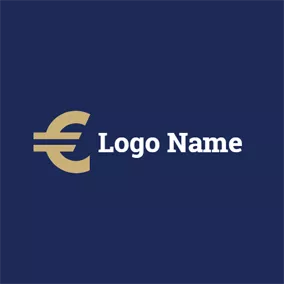 Fortune Logo Blue Background and Special Euro Sign logo design