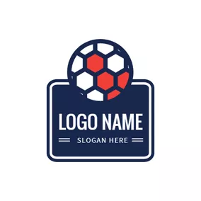 Handball Logo Blue Badge and Handball logo design