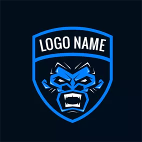 头像logo Blue Badge and Knight logo design